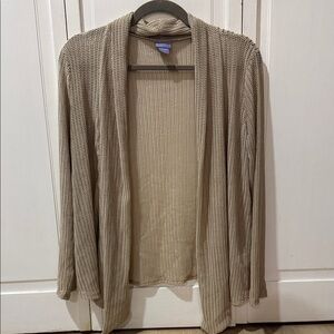 2 Cardigans Laura Scott Taupe Open-Front Lightweight and black Uniqlo Size Large